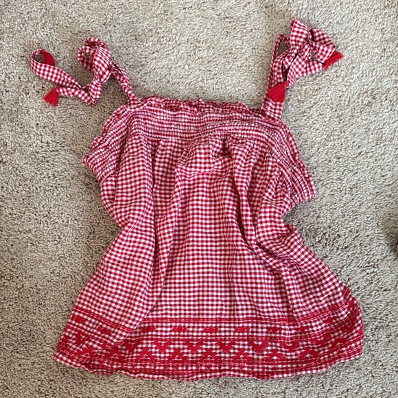 Old Navy Tops - Old Navy Red Gingham Bow-Tie Blouse